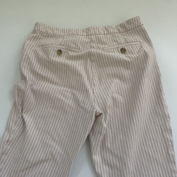Anthropologie Essential Slim Pants Women's 8 Pink White Striped Workwear - Picture 9 of 11